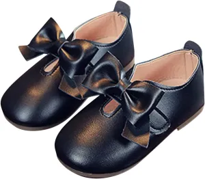 Glittery Boots for Girls Fashion Autumn Girls Casual Shoes Flat Light Hook Loop Solid Color Bow Simple Kid Rain Shoes