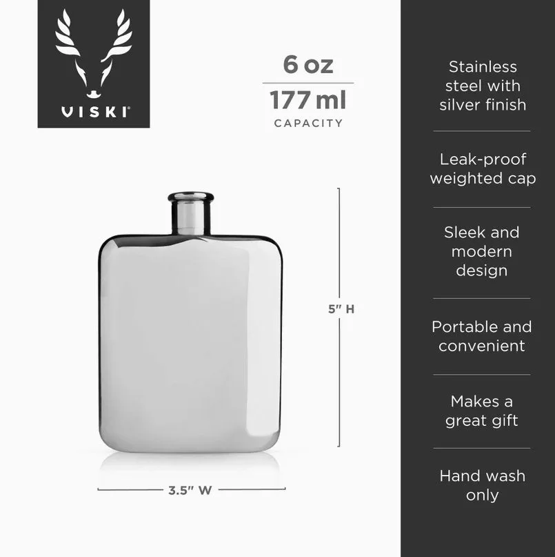 Harrison Polished Stainless Steel Flask
