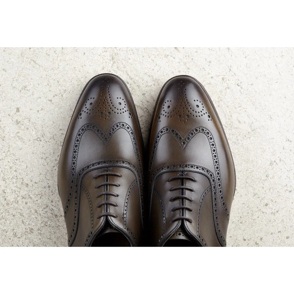 Height Increasing Olive Green Leather Wealden Oxfords