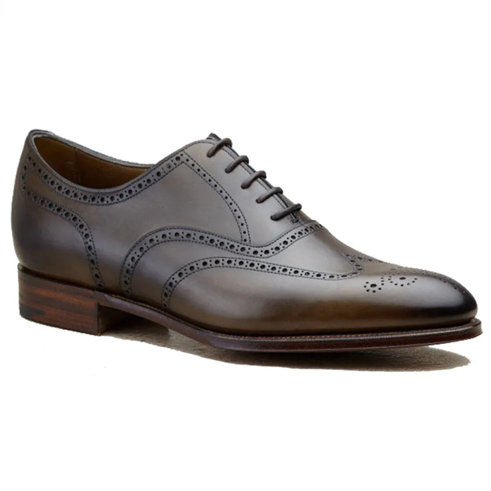 Height Increasing Olive Green Leather Wealden Oxfords