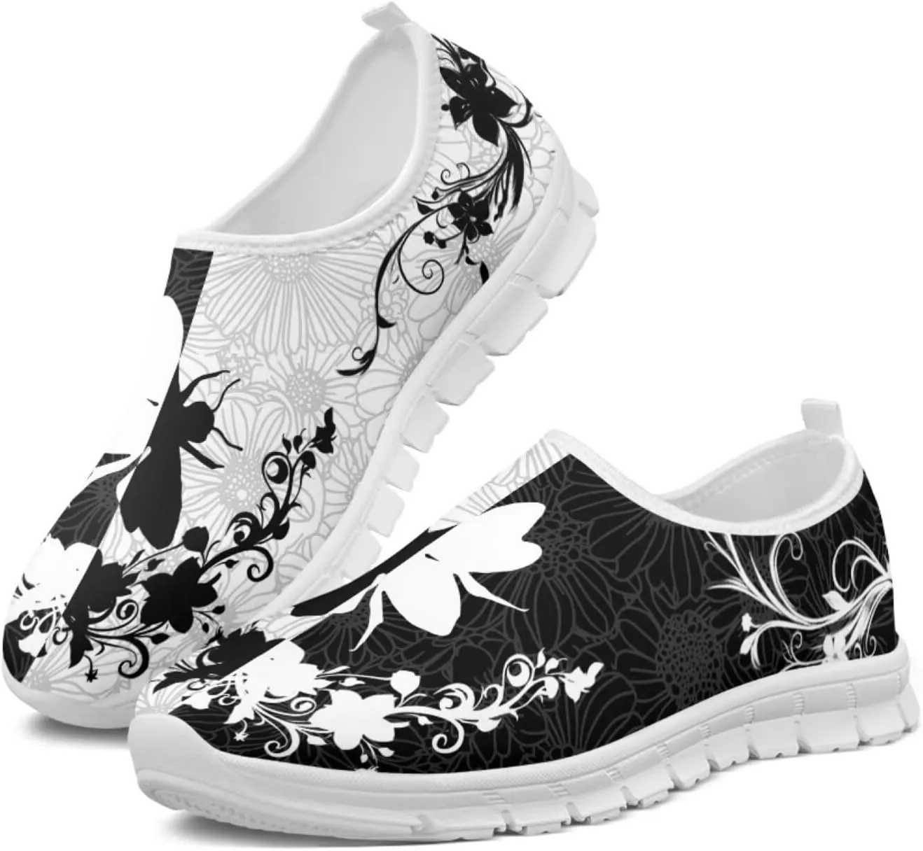 Insects Slip On Shoes for Women Comfort Low Top Mesh Loafers Sneakers Men Classic Casual Walking Trainer Shoes