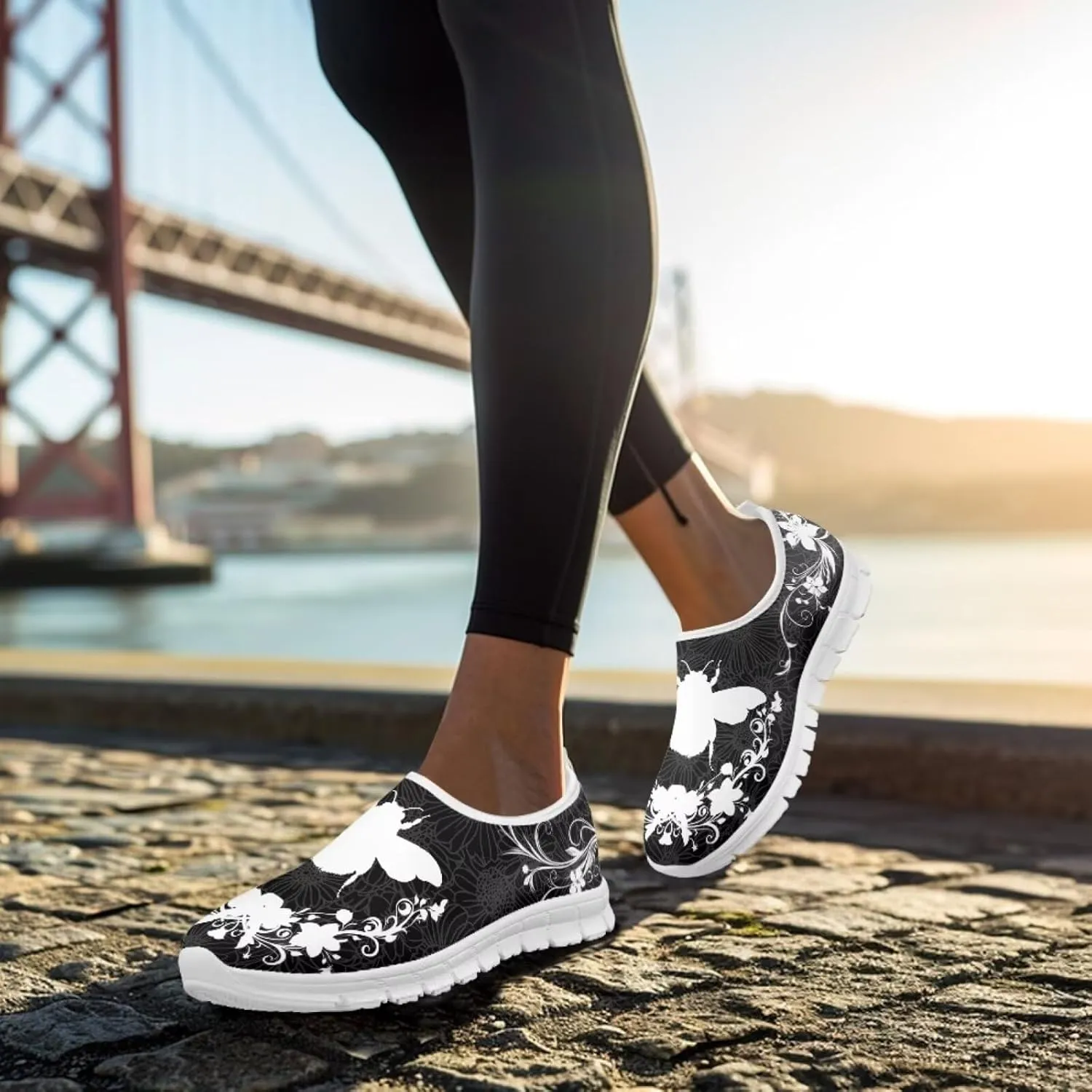 Insects Slip On Shoes for Women Comfort Low Top Mesh Loafers Sneakers Men Classic Casual Walking Trainer Shoes
