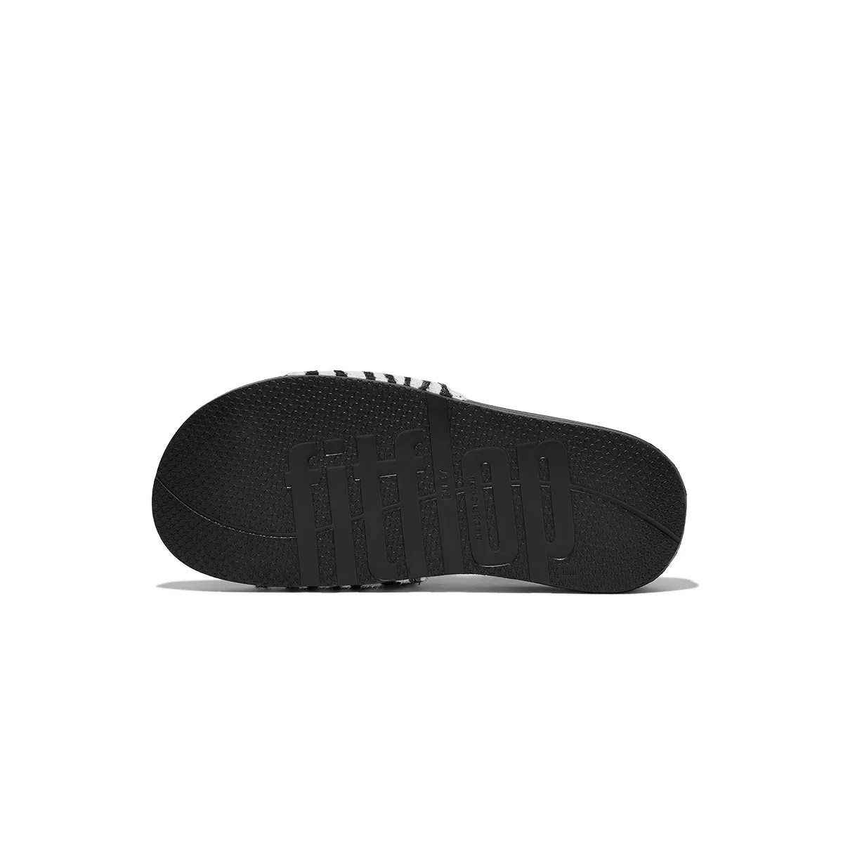 iQUSHION Zebra-Print Hair-On Leather Slides