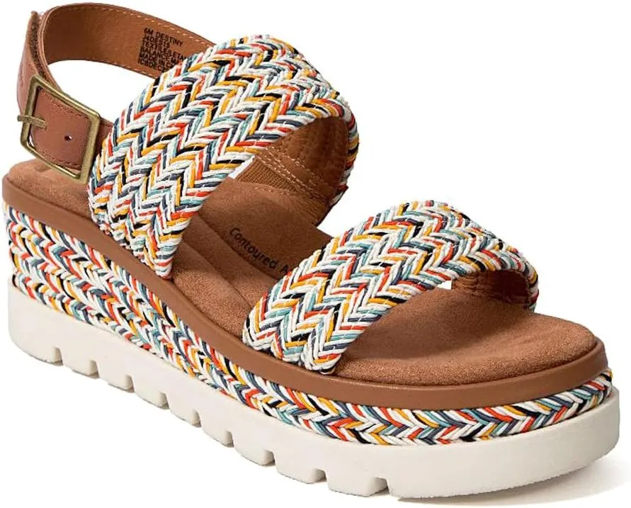 Jambu Womens Destiny Braided Sling Back Casual Sandals Casual Mid Heel 2-3" - Black