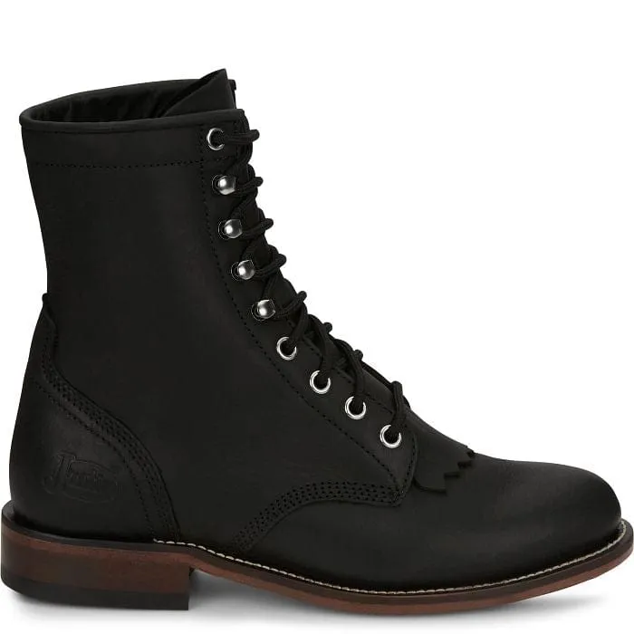 Justin Women's McKean 7" Lace-Up Roper Black