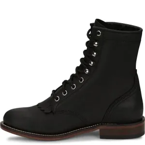 Justin Women's McKean 7" Lace-Up Roper Black