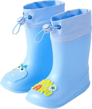 Kids Dinosaur Rain Boots with an Elastic Boot Collar, Toddler Rain Shoes Children Waterproof Boots Toddler Water Shoes