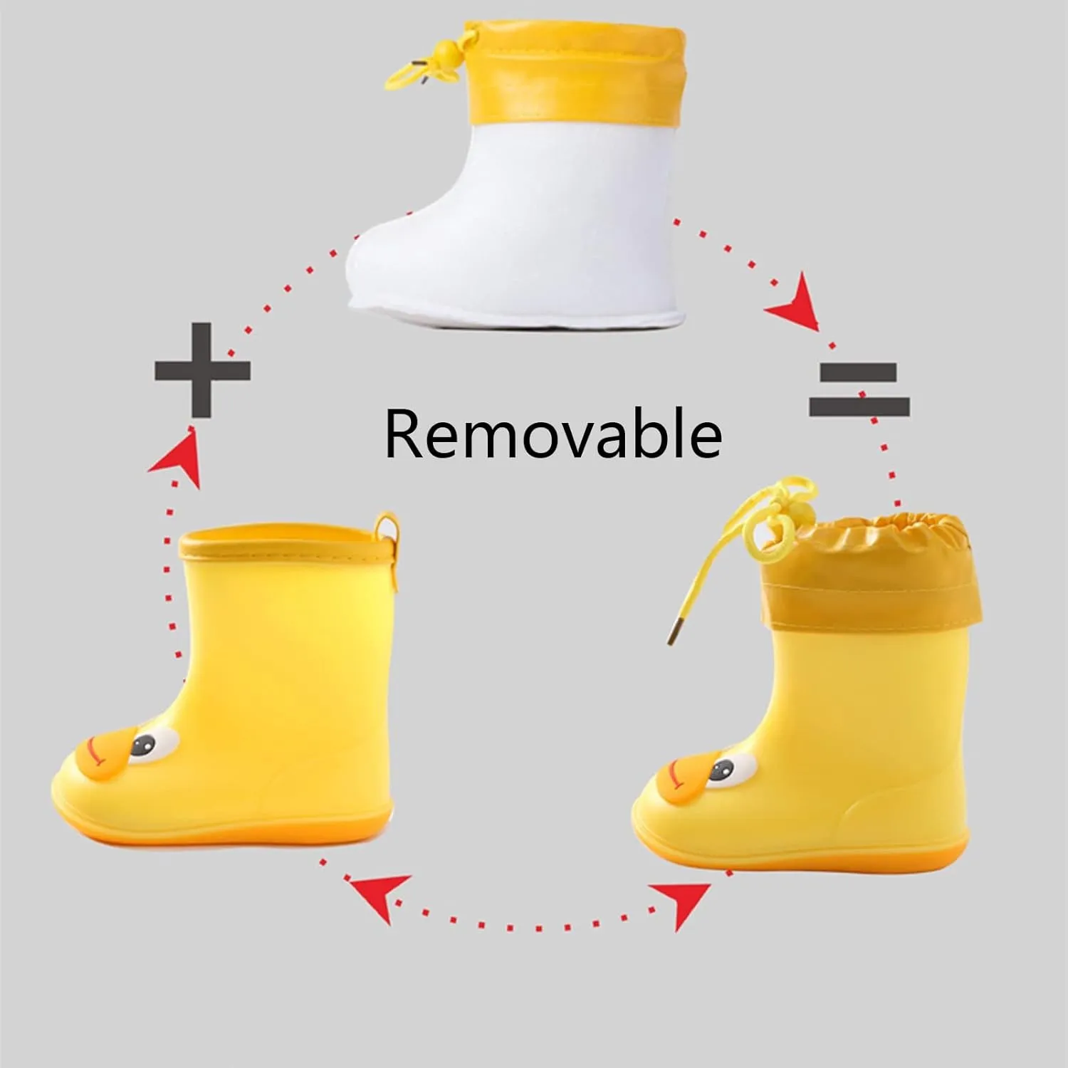 Kids Duck Boots Rain Boots Toddler Non Slip Rain Shoes Children Waterproof Boots for Boys and Girls Rubber Infant Shoes