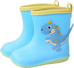 Kids Rain Boots for Girls Boys Toddler Waterproof Rubber Boots Cute Dinosaur Printed Water Boots Baby Infant Snow Boots