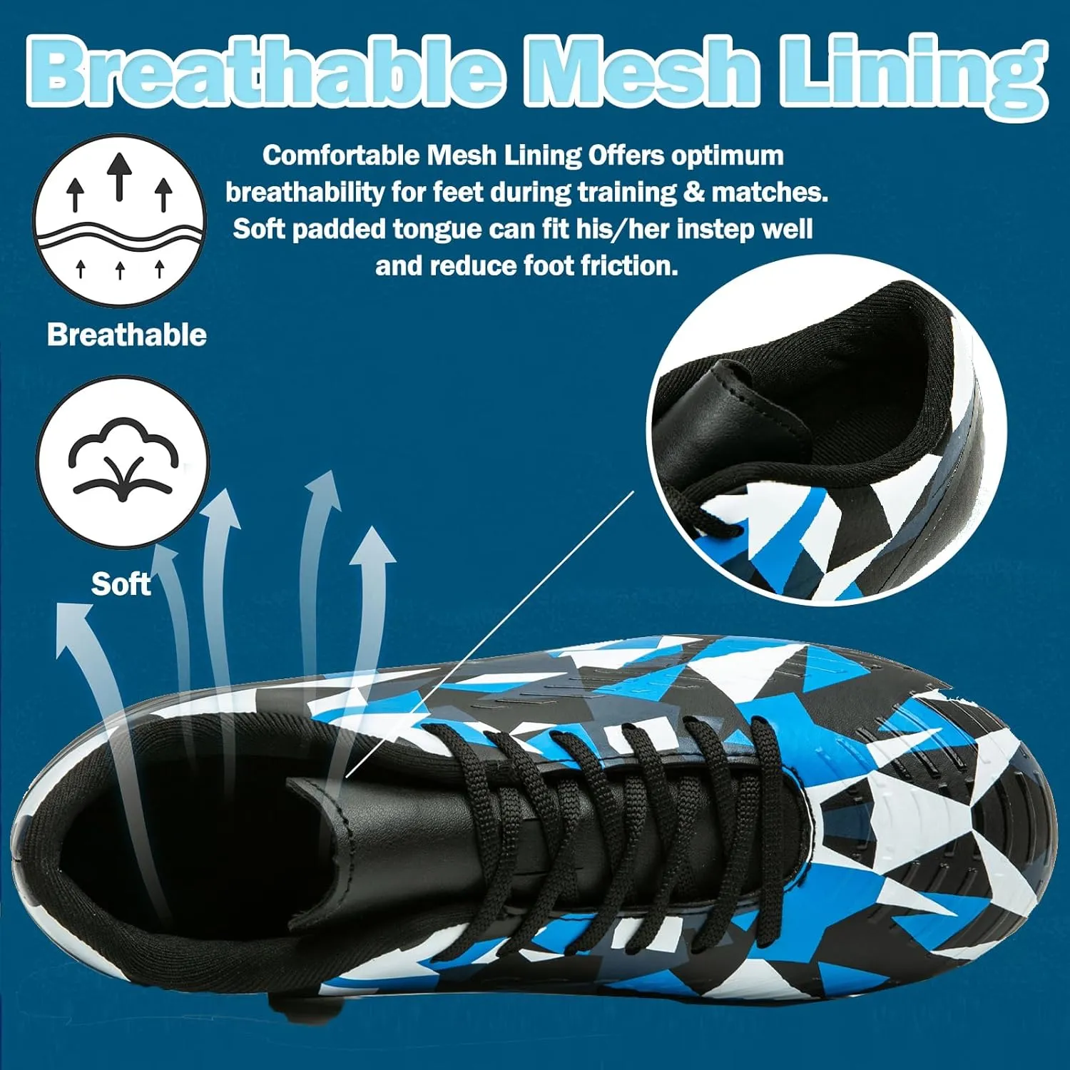 Kids Soccer Cleats Boys Girls Youth Football Cleats for Boys Girls Athletic Outdoor Soccer Shoes Lightweight Teenager Unisex Training Football Shoes for Little and Big Kid