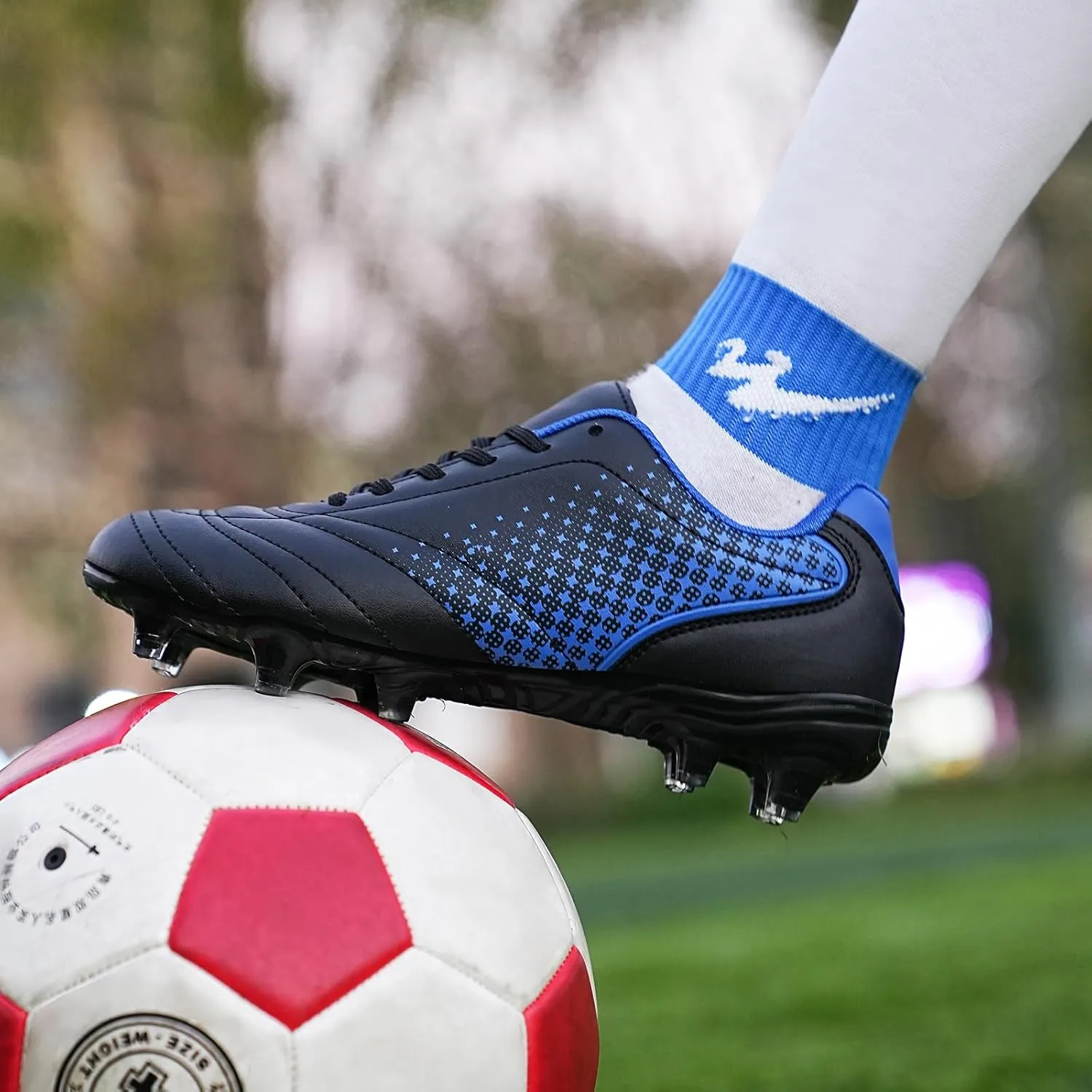LIZRHA Soccer Shoes for Boys Girls Soccer Cleats Boys Girls Kids Athletic Outdoor Football Shoes Youth Football Cleats Outdoor & Indoor Soccer Shoes Lightweight, Running & Training for Students