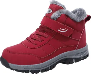 Men Work Boots Soft Toe Hiking Sneakers with Warm Fur Lining Womens Workout Shoes Slip Resistant Waterproof Outdoor Work Botas Lightweight Hike Grounded Footwear