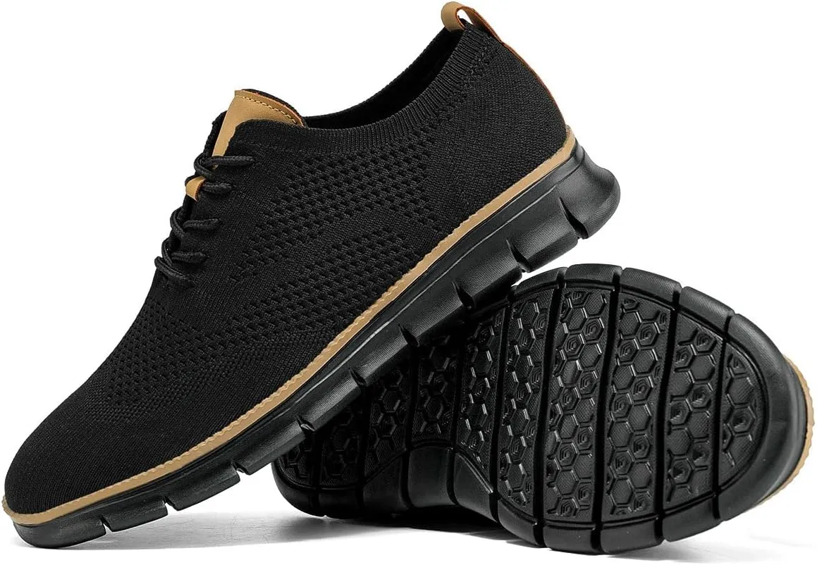 Mens Casual Dress Shoes Fashion Walking Sneakers Mesh Business Oxfords Work Lightweight Soft Sole