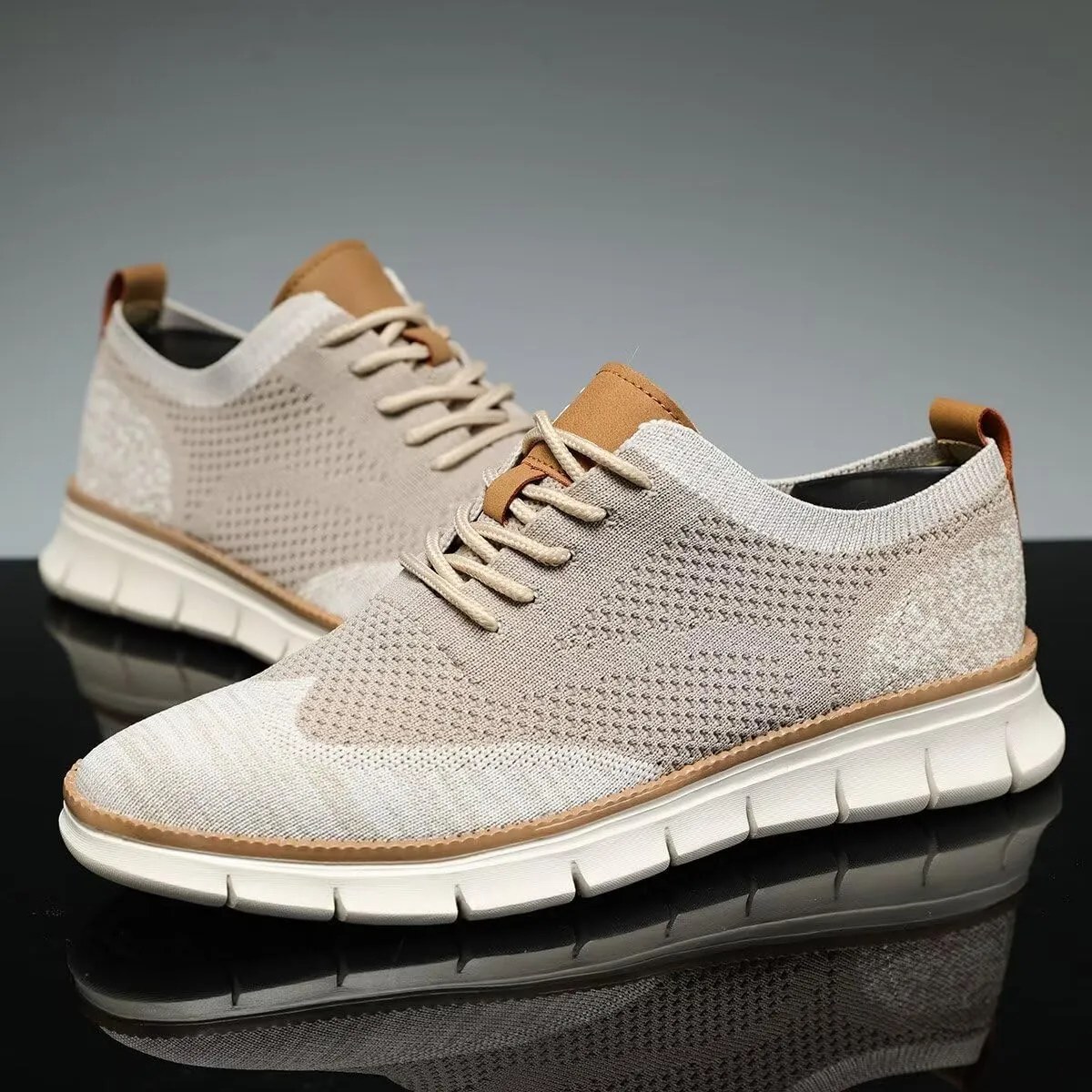 Mens Casual Dress Shoes Fashion Walking Sneakers Mesh Business Oxfords Work Lightweight Soft Sole