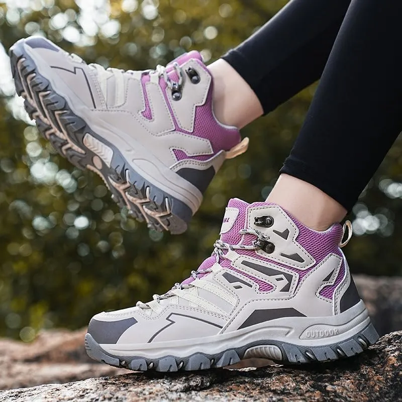 Men's Hiking Shoes, Breathable High Top Climbing Hiking Shoes, Outdoor Trekking Camping Boots, Waterproof Women's Hiking Boots