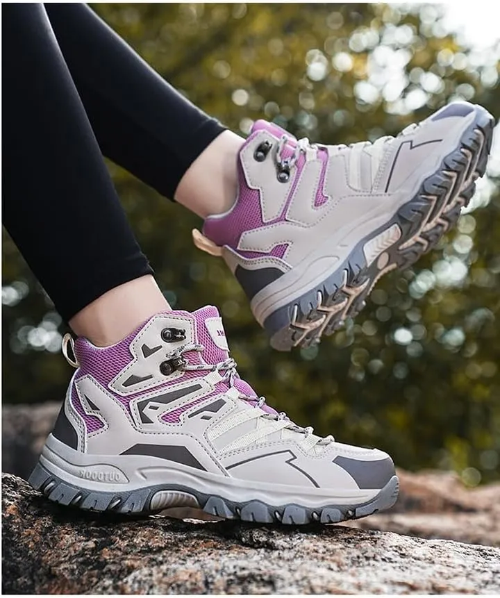 Men's Hiking Shoes, Breathable High Top Climbing Hiking Shoes, Outdoor Trekking Camping Boots, Waterproof Women's Hiking Boots