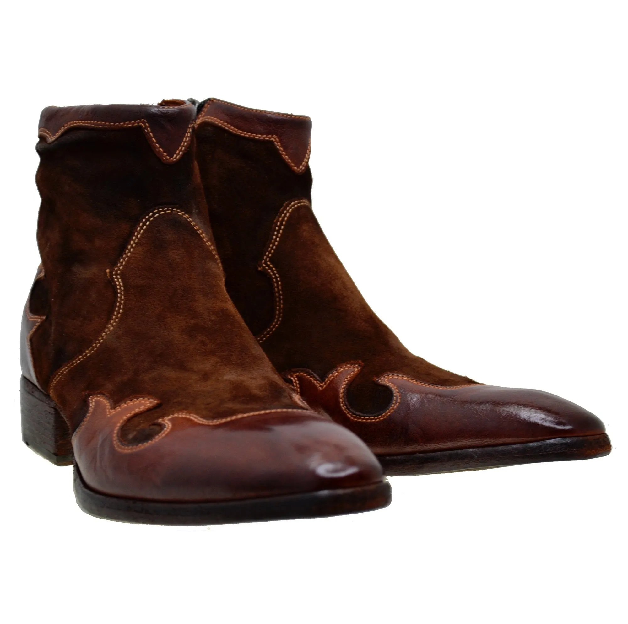 Men's Italian Shoes Jo Ghost 2100 Brown Leather Ankle Boots last pair size 41