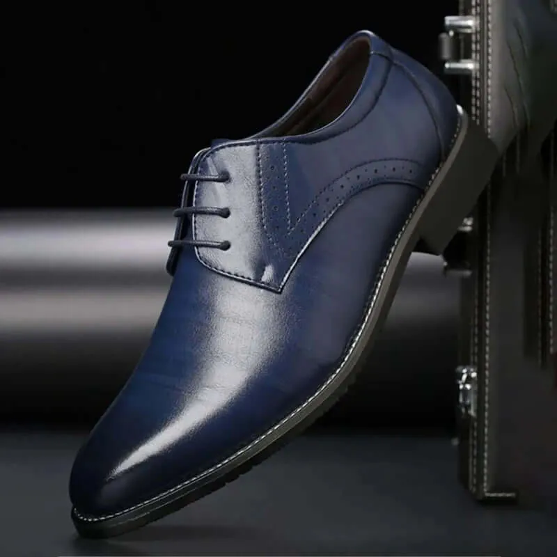 Men's Leather Oxford Shoes: Classic Lace-Up Brogue