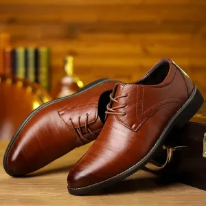 Men's Leather Oxford Shoes: Classic Lace-Up Brogue