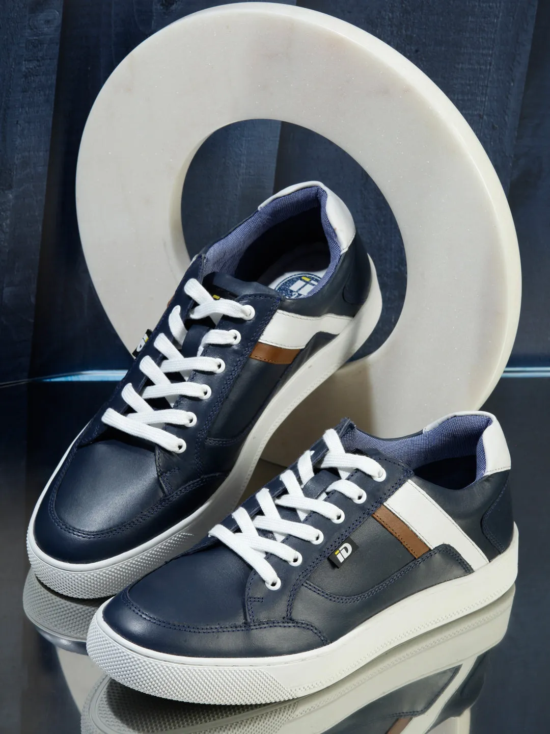 Men's Navy Lace Up Sneaker (ID3052)