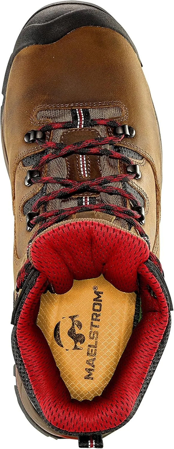 Mens Work Boots - Waterproof Leather 6" Work Boots - Professional Rubber Soled Waterproof Boot with Reinforced Composite Safety Toe (Dark Brown)