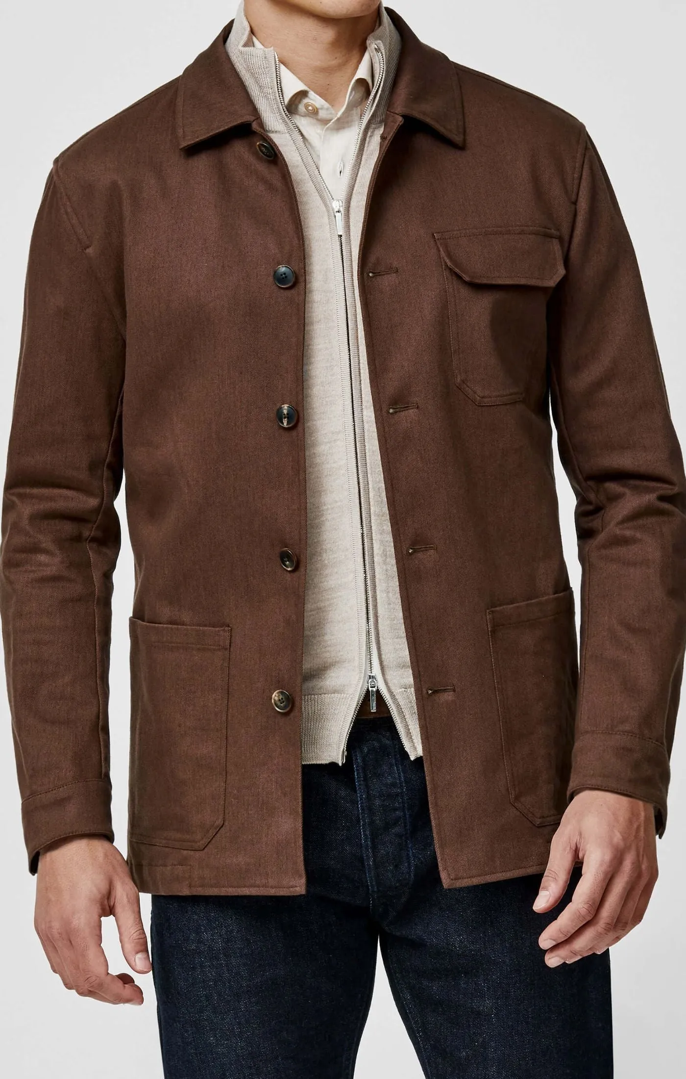 Olimpias Chestnut Brown Heavy Cotton Stretch Twill