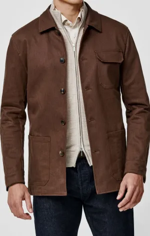 Olimpias Chestnut Brown Heavy Cotton Stretch Twill