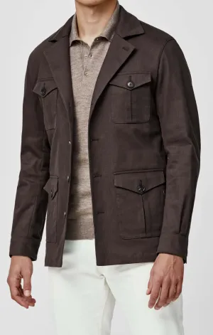 Olimpias Dark Brown Heavy Cotton Stretch Twill