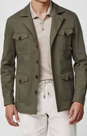 Olimpias Dusty Olive Heavy Cotton Stretch Twill