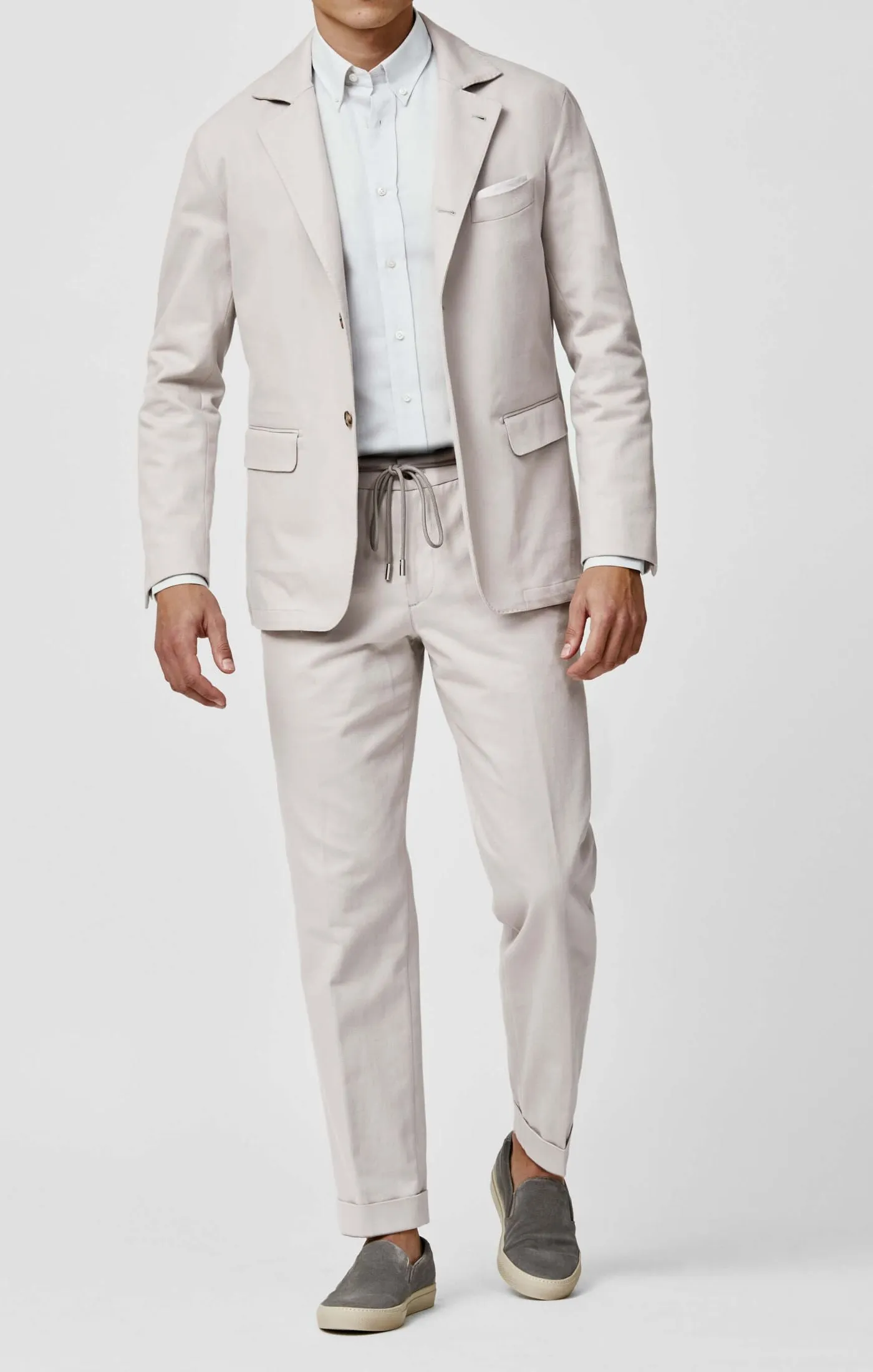 Olimpias Light Grey Heavy Cotton Stretch Twill