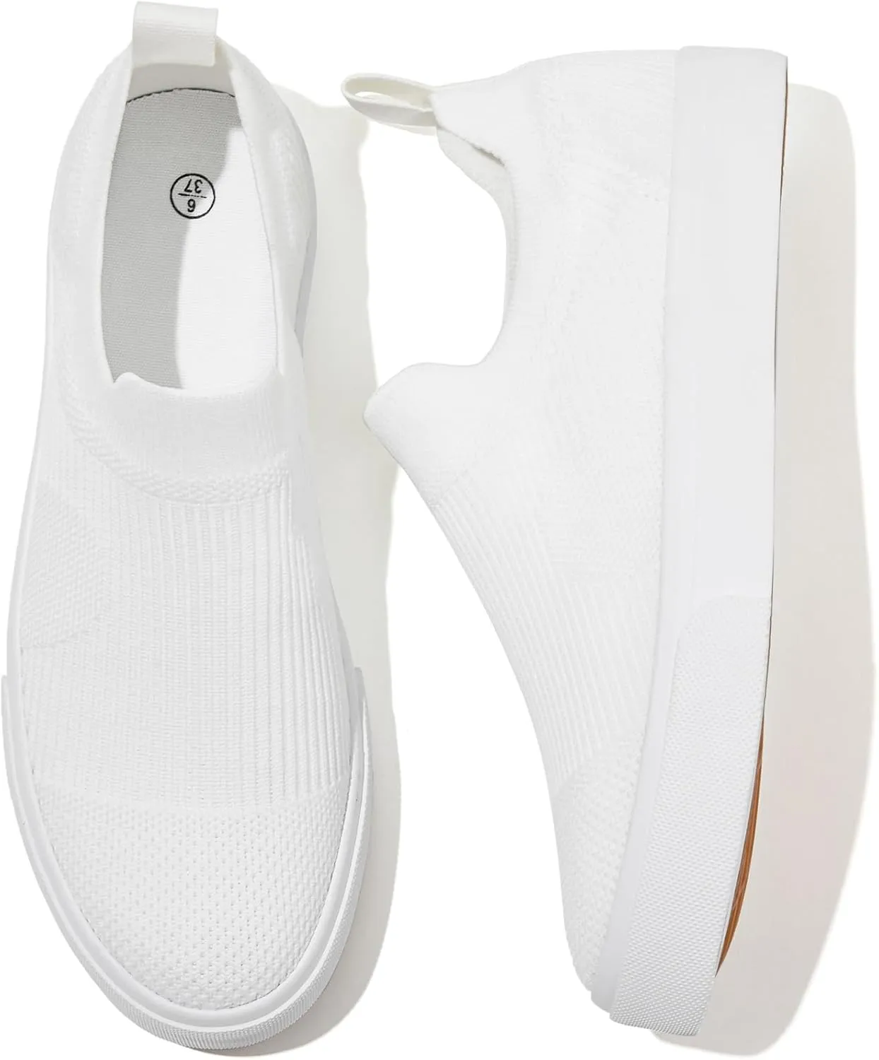 POVOGER Womens Walking Shoes Slip on Sneakers White Women Running Shoe Breathable Fashion Casual Shoes for Women