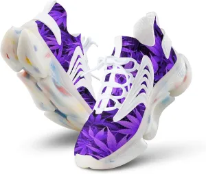 Purple Pot Leaf Weed Men's Running Sports Walking Shoes Athletic Training Shoe Breathable Non Slip Sneakers