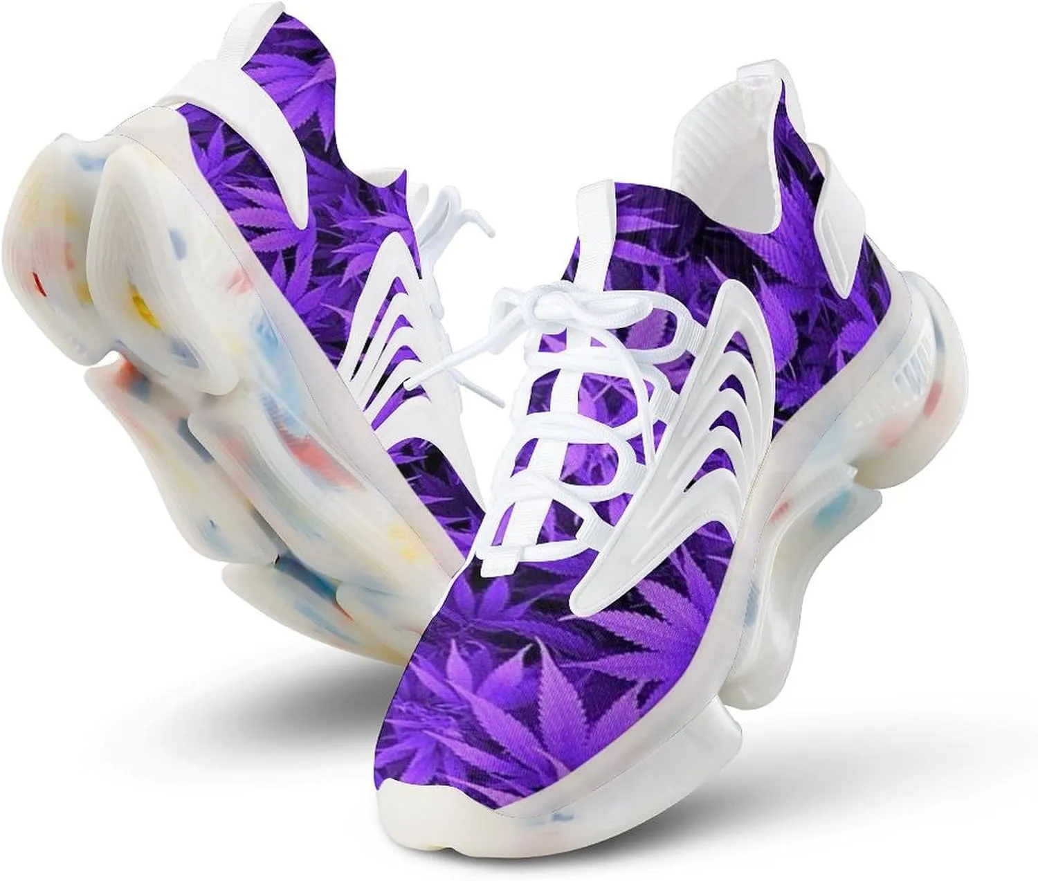 Purple Pot Leaf Weed Men's Running Sports Walking Shoes Athletic Training Shoe Breathable Non Slip Sneakers