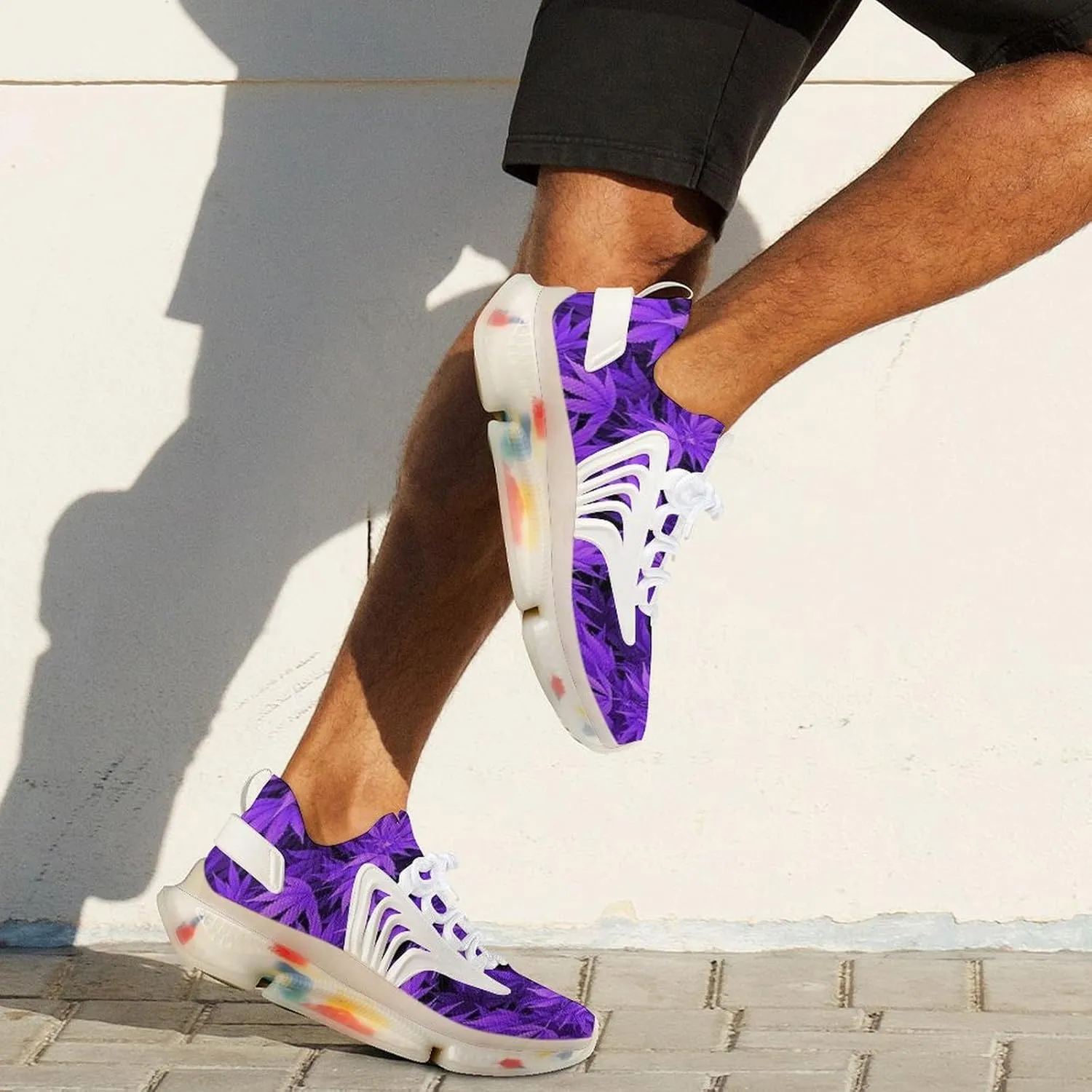 Purple Pot Leaf Weed Men's Running Sports Walking Shoes Athletic Training Shoe Breathable Non Slip Sneakers