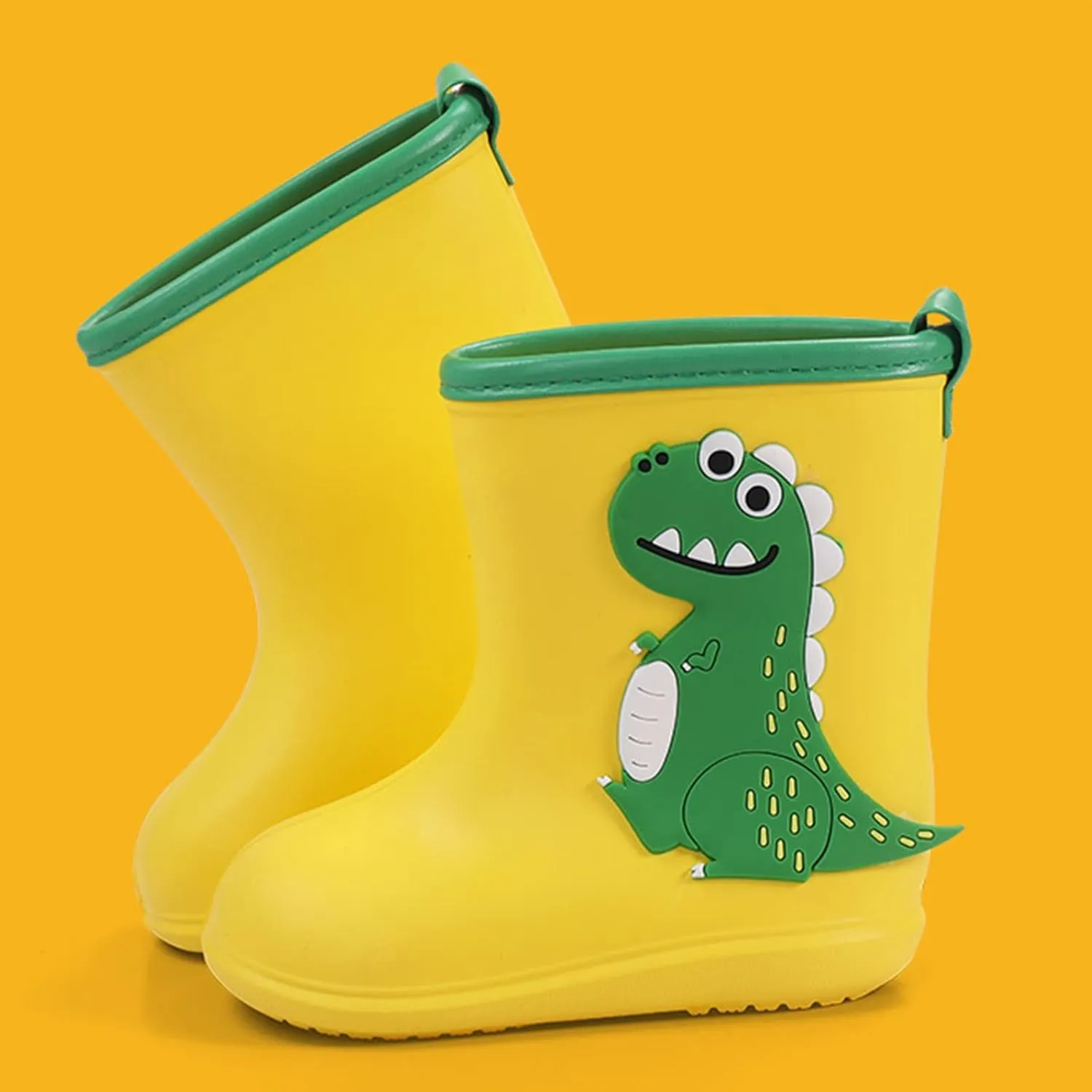 Rain Boots Toddler Children Cute Dinosaur Pull on Rainboots Boys Girls Cartoon Animals Waterproof Shoes Newborn Booties