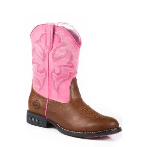 Roper Kids Lightning Tan/Pink
