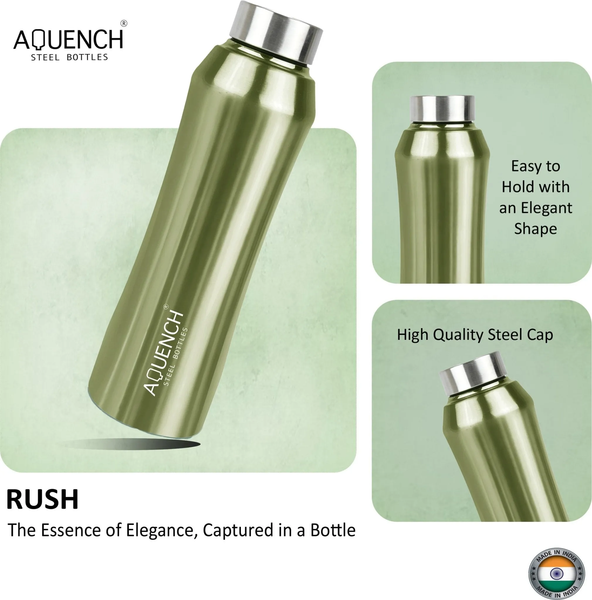 Rush Metalic Green Water Bottle