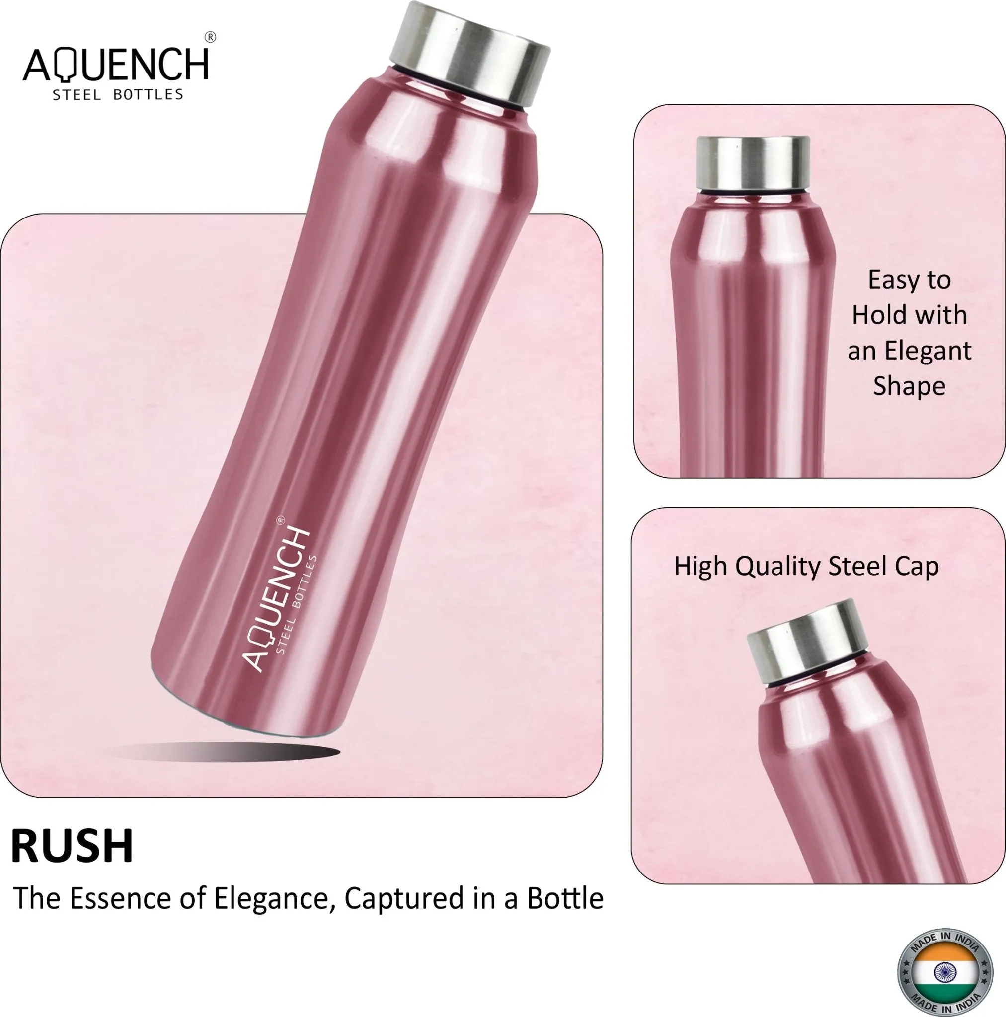 Rush Metallic Pink Water Bottle