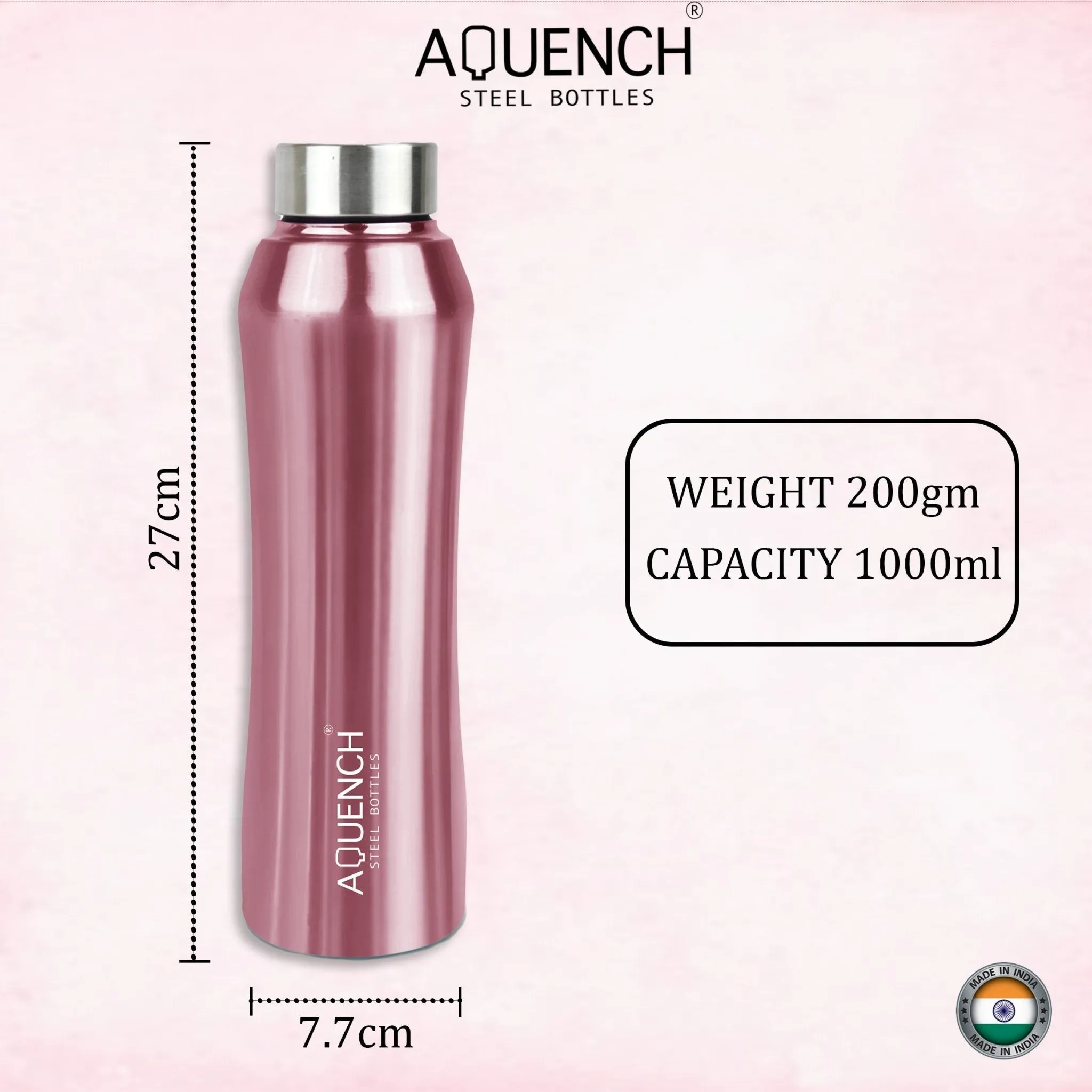 Rush Metallic Pink Water Bottle