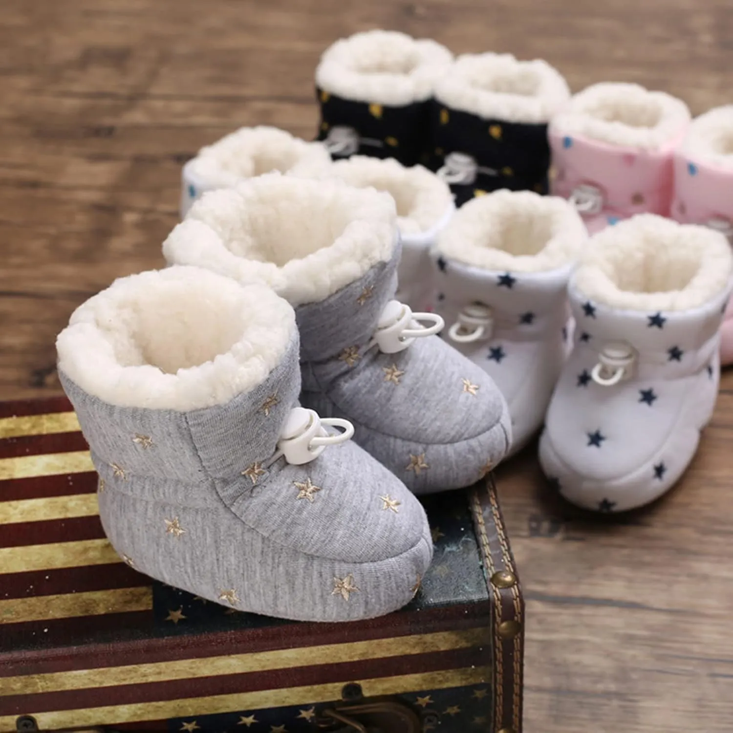 Shoes for Baby Girl Baby Shoes Fleece Warm Short Boots Shoes Fashion Printing Non Slip Breathable Nude Boots Size 3 Baby Girl Boots