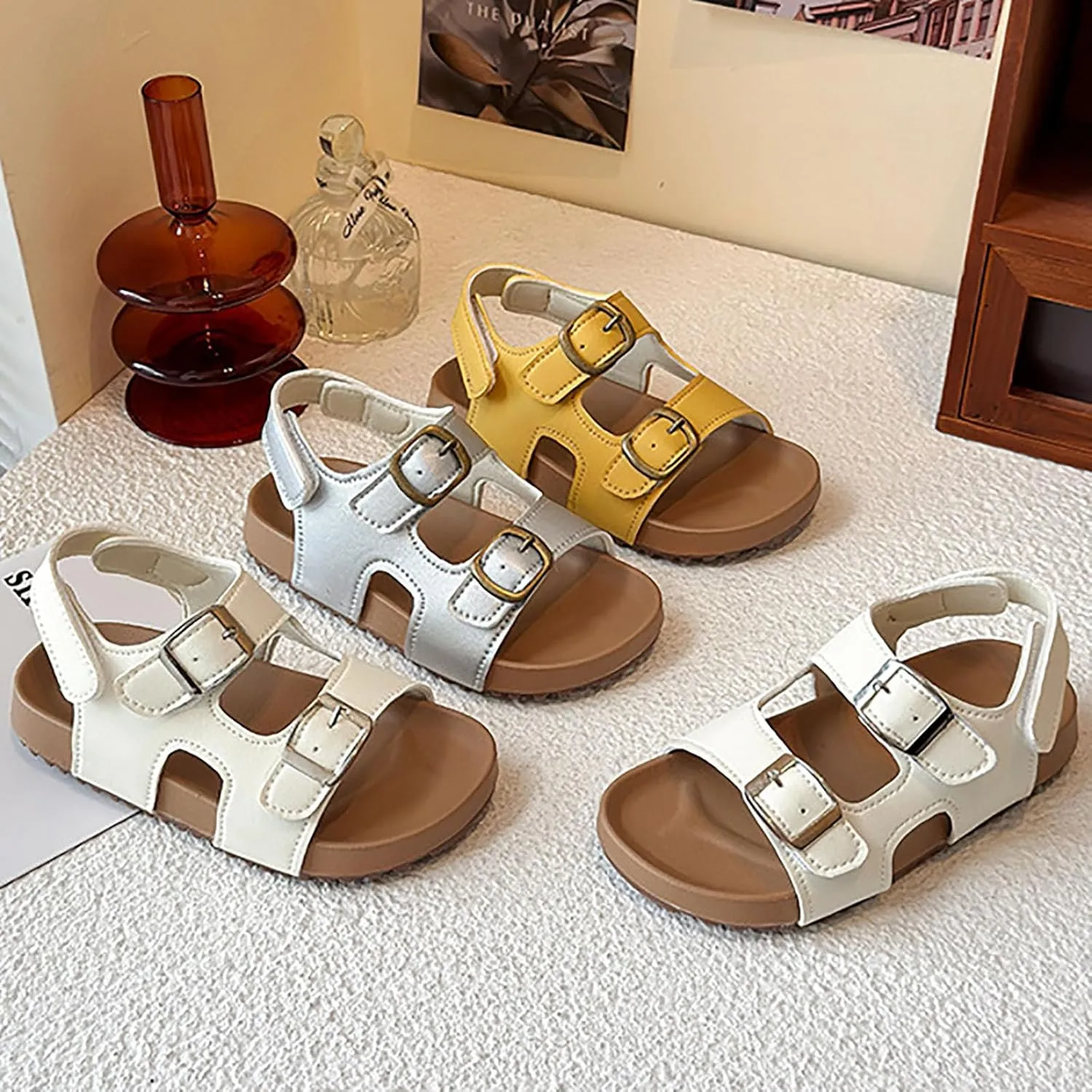 Soft Rubber Princess Flat Shoes Girls Shoes Comfortable Soft Sole Open Toe Sandals Fashionable Casual Beach Sandals Children's Adjustable Back Strap Water Sandal