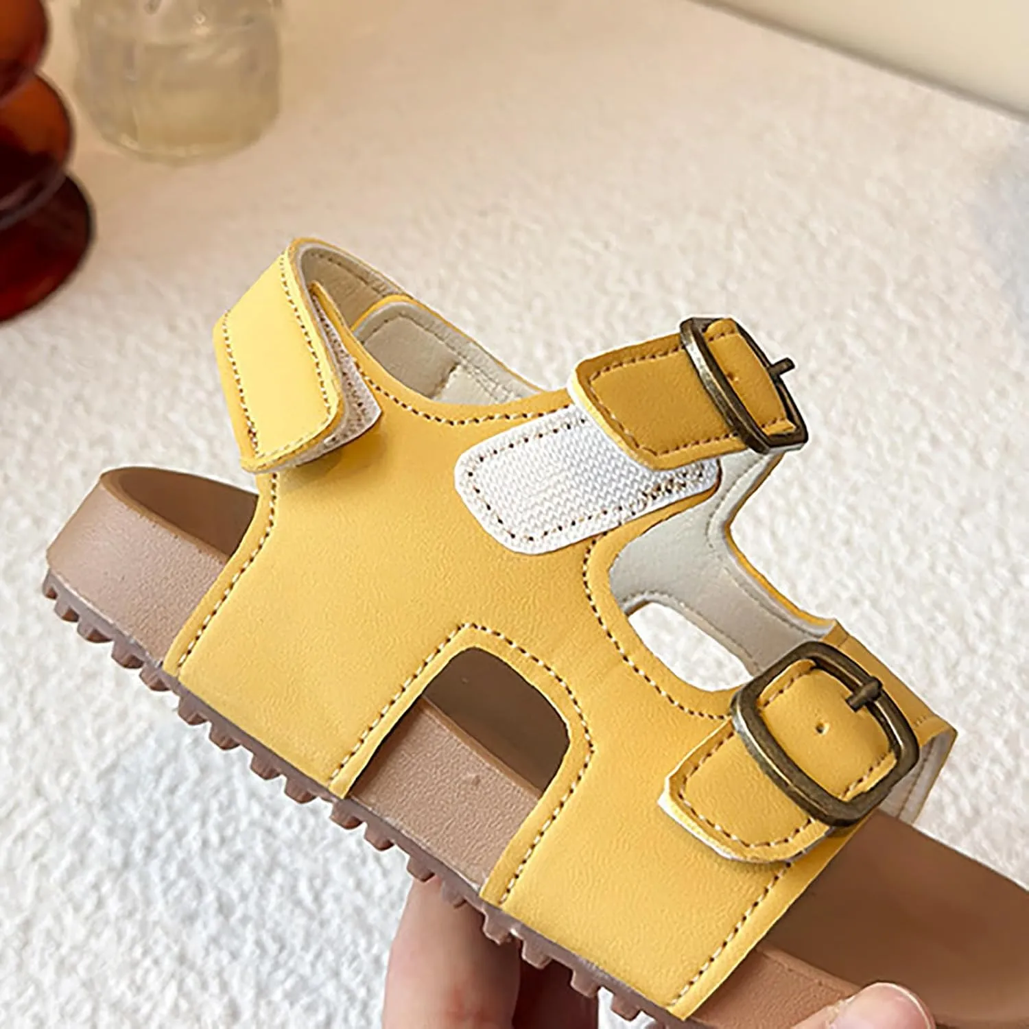 Soft Rubber Princess Flat Shoes Girls Shoes Comfortable Soft Sole Open Toe Sandals Fashionable Casual Beach Sandals Children's Adjustable Back Strap Water Sandal