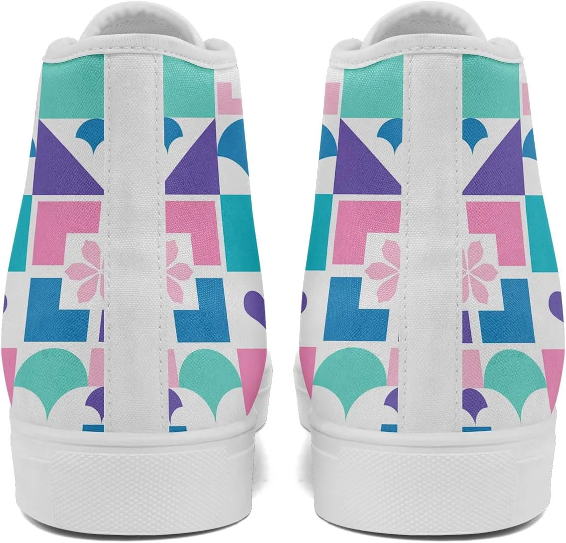 Spring Summer High Top Canvas Sneakers for Boys Girls, Breathable Lightweight Comfortable Rubber Sole Casual Outdoor Shoes