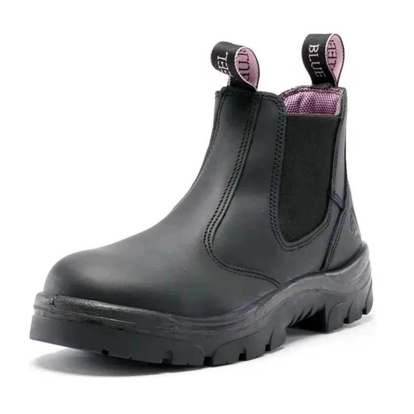 Steel Blue Black Hobart Ladies Elastic Side Steel Toe Cap Safety Boot (512701) (Pre-Order)