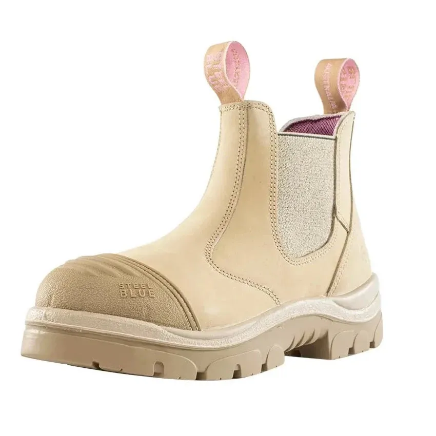 Steel Blue Sand Hobart Ladies Elastic Side Steel Toe Cap Safety Boot With Scuff Cap (512729) (Pre-Order)