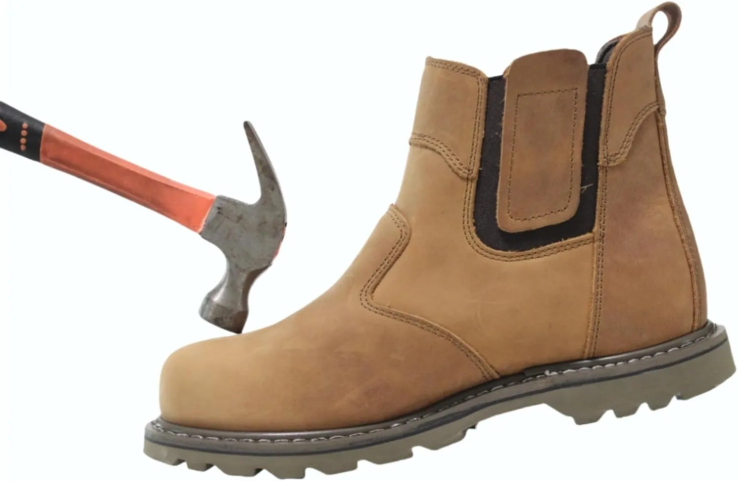 Steel Toe Safety Ankle Work Boots for Mens Made of Leather Comfortable Non-slip Waterproof Industrial Construction Safety Workboots  
