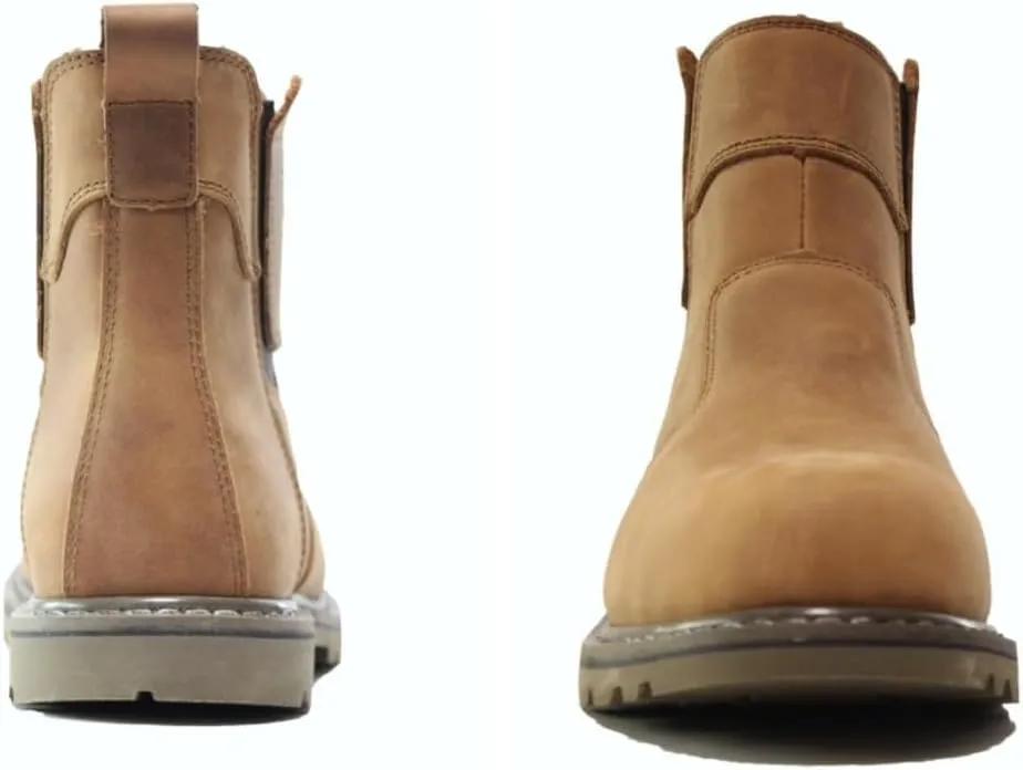 Steel Toe Safety Ankle Work Boots for Mens Made of Leather Comfortable Non-slip Waterproof Industrial Construction Safety Workboots  