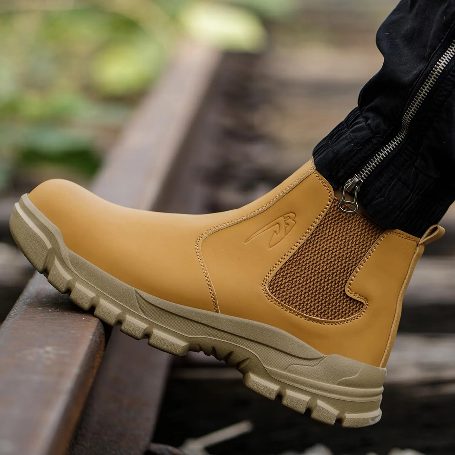 Steel Toe Slip on Work Boots for Men Industrial Construction Safety Work Shoes Lightweight Comfortable Indestructible Sneakers