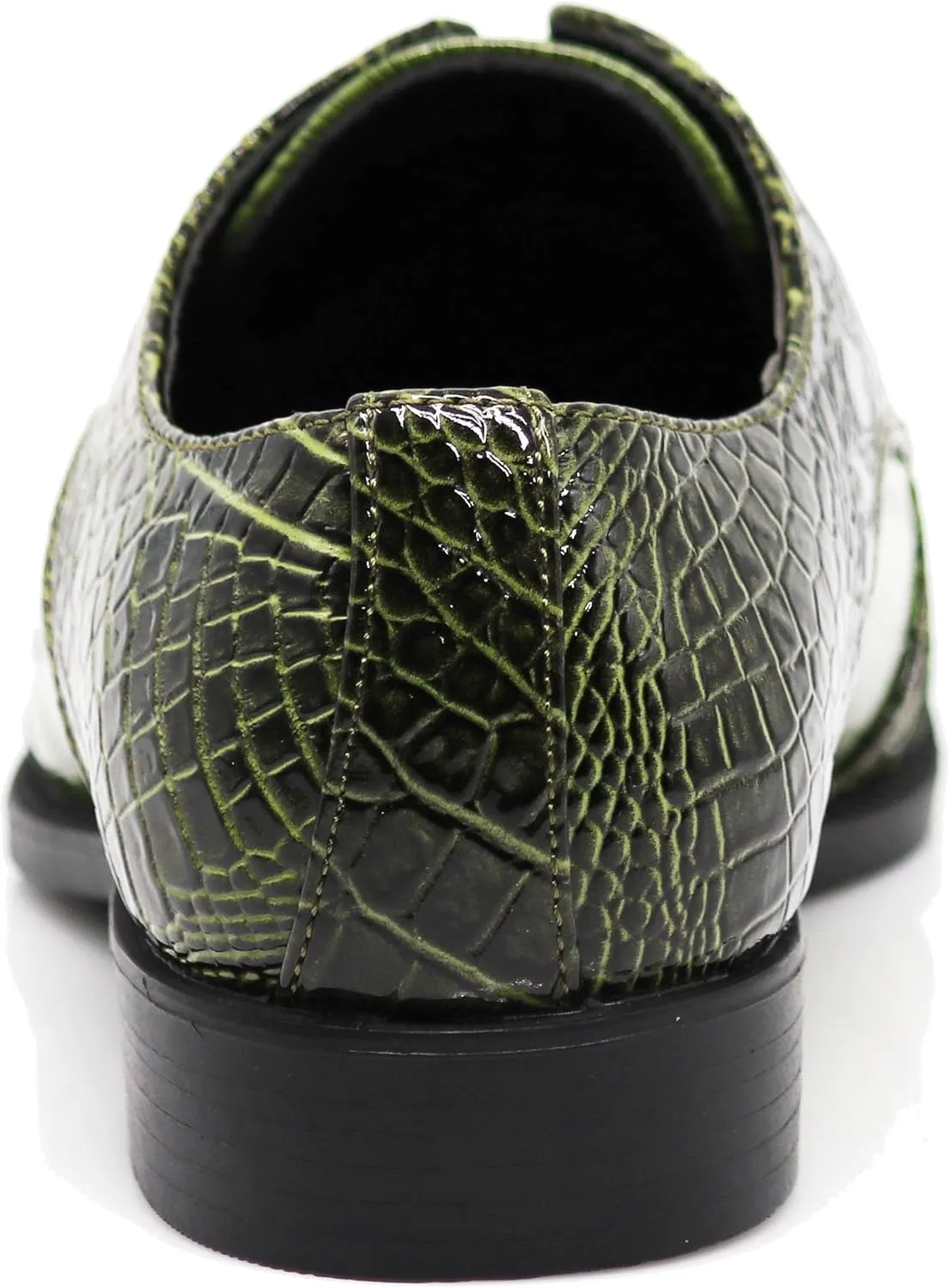 STW Men's Alligator Crocodile Print Oxfords Fashion Lace Up Dress Shoes