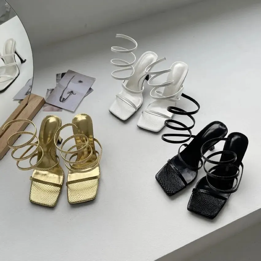 Thin Straps Low Heel Sandal Shoes